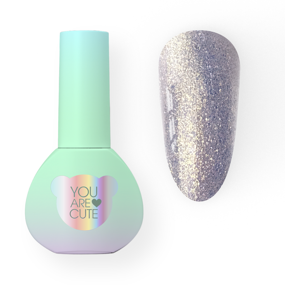 YOUARECUTE Color 105 – verniz de gel com glitter branco perolado 5 ml