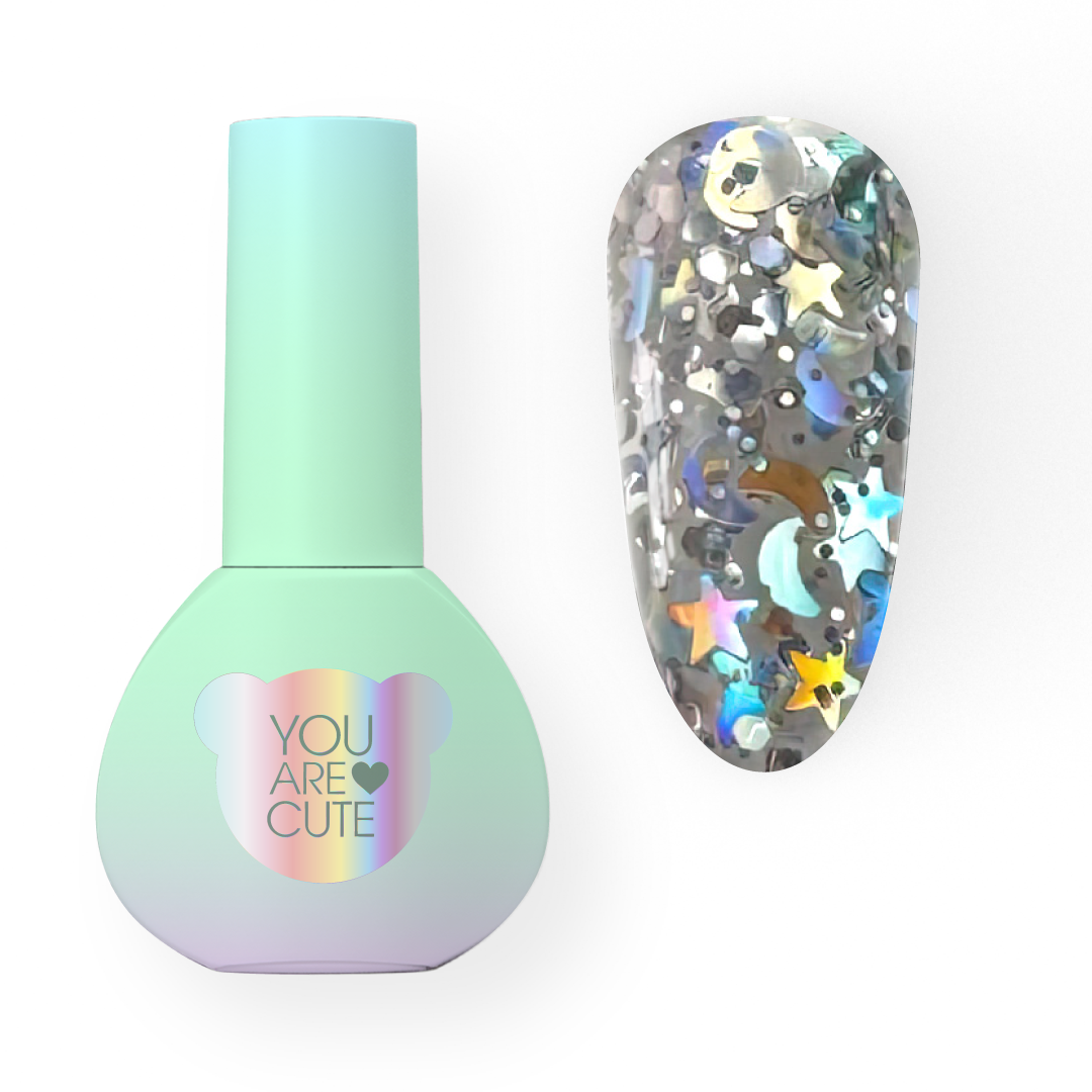 YOUARECUTE Top Star Glow 5 ml - top coat com partículas