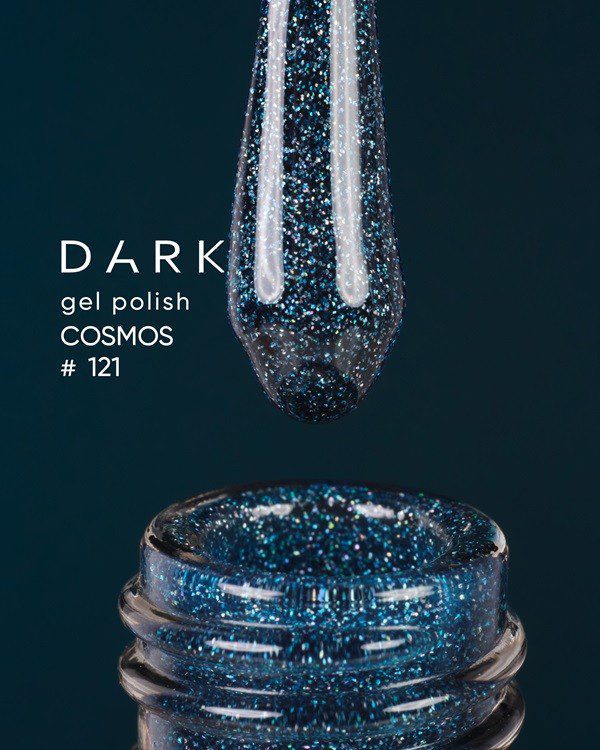 Verniz gel Dark Gel Polish 121, 6 ml – azul com partículas