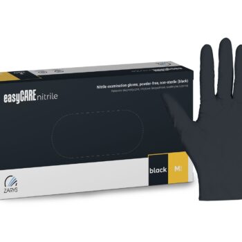 Luvas de nitrilo easyCARE pretas sem pó – M