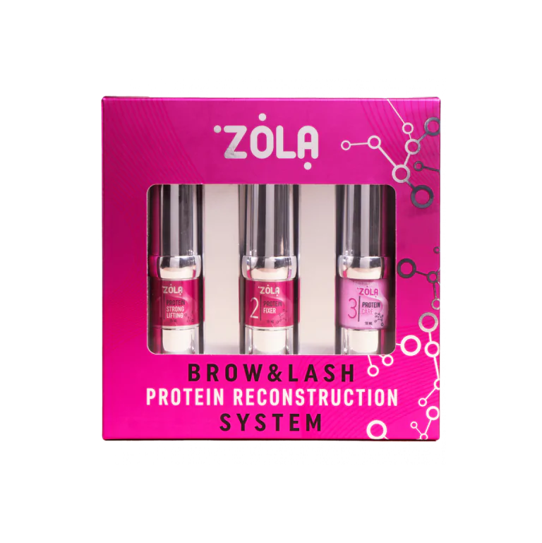 ZOLA Conjunto para laminação de sobrancelhas e pestanas LAMINATION PROTEIN Pink