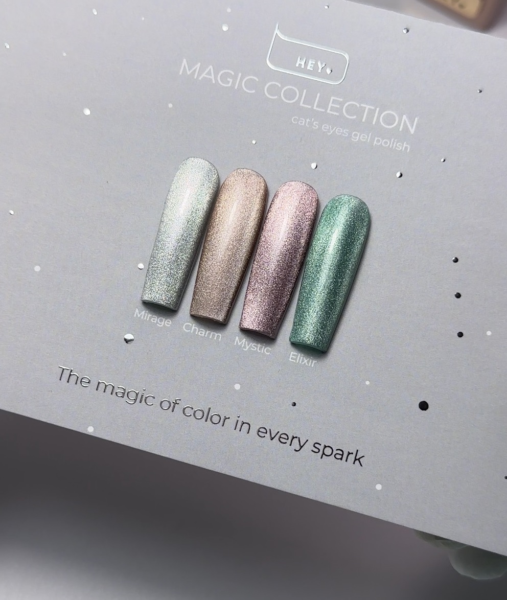 HEYLOVE Cat Eye Gel Polish Mystic, 15 ml – verniz gel olho de gato rosa-bege - Image 2
