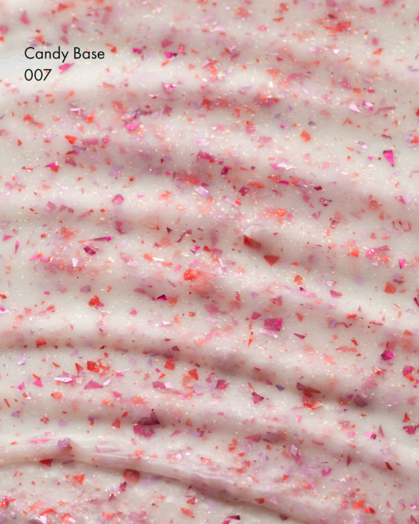 F.O.X Candy Base 007, 10 ml – base colorida com folha e glitter - Image 2