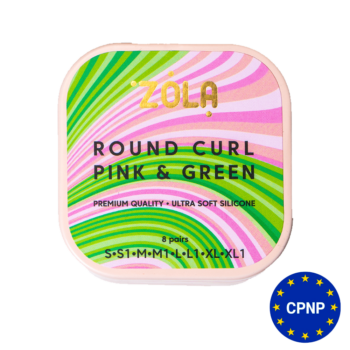 Formas de laminação ZOLA ROUND CURL PINK & GREEN