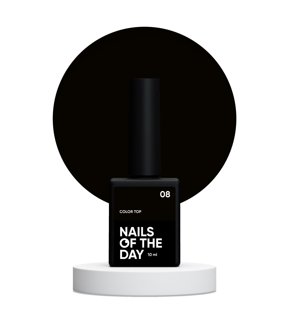 NAILSOFTHEDAY Color Top 08, 10 ml – top colorido preto