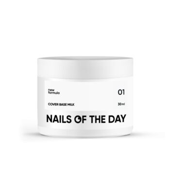 NAILSOFTHEDAY Cover Base NEW Milk 01 – base de Verniz de Gel leitoso-fria, 30 ml