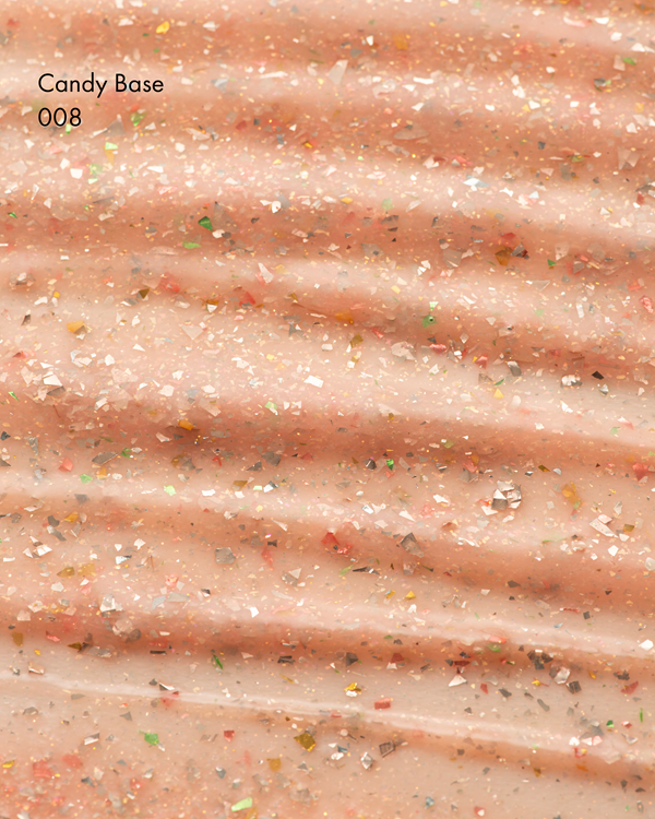 F.O.X Candy Base 008, 10 ml – base colorida com folha e glitter (pêssego) - Image 2