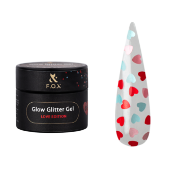 F.O.X Glow Glitter Gel Love Edition 015, 5 ml – gel de decoração