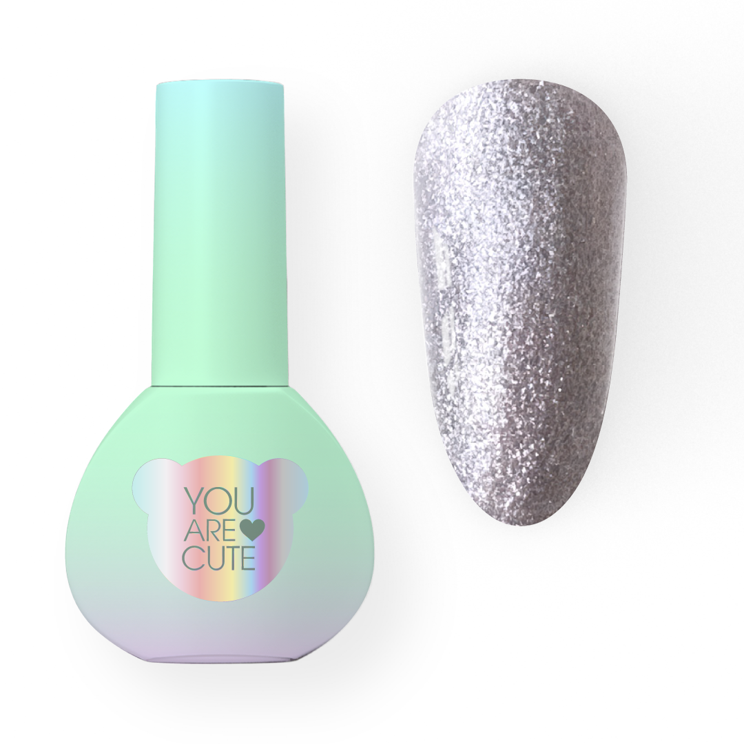 YOUARECUTE Color 104 – verniz de gel com glitter prateado 5 ml