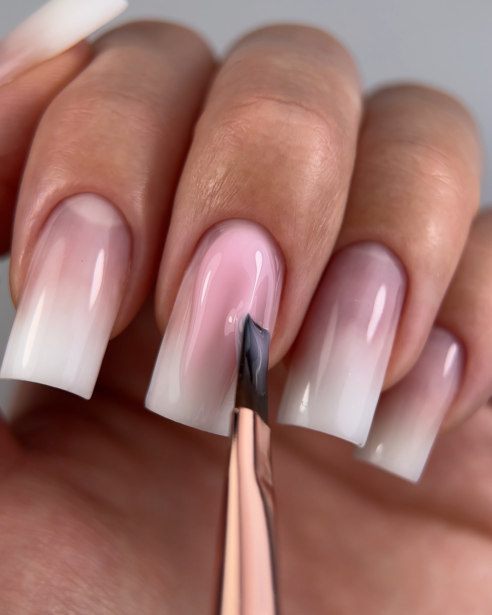 DARK pincel duplo bege (liner 11 mm + gel plano quadrado 9 mm) - Image 5