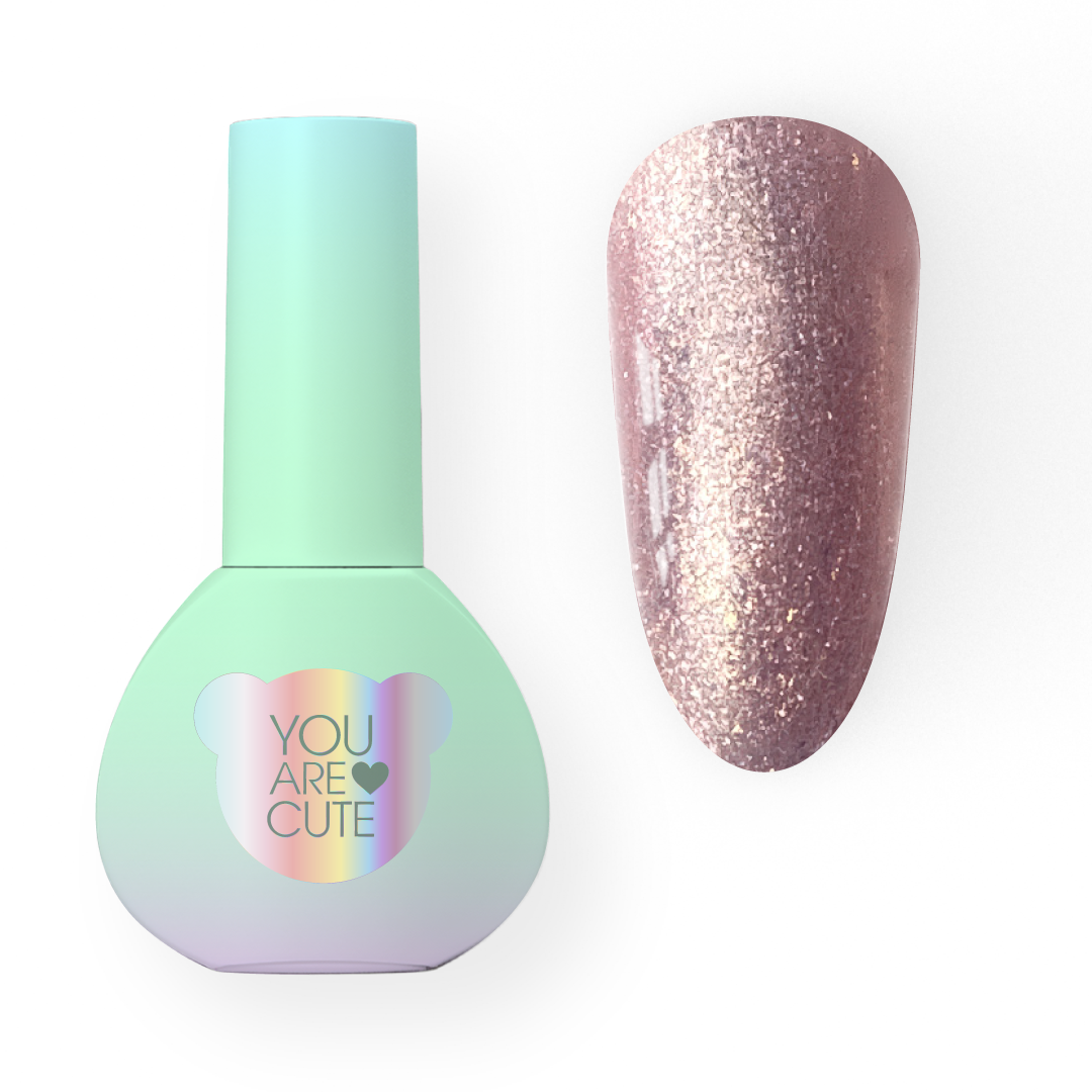 YOUARECUTE Color 107 – verniz de gel com glitter pêssego 5 ml