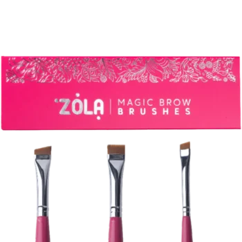 ZOLA Conjunto de pincéis para sobrancelhas e pestanas Framboesa BR