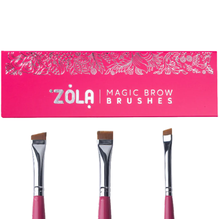 ZOLA Conjunto de pincéis para sobrancelhas e pestanas Framboesa BR