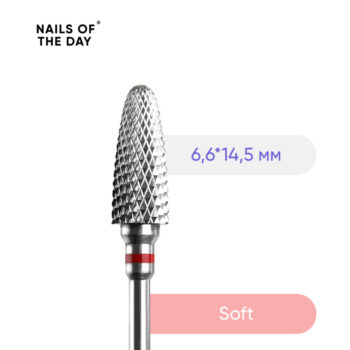 NAILSOFTHEDAY fresa de carboneto – milho vermelha 6,6×14,5 mm