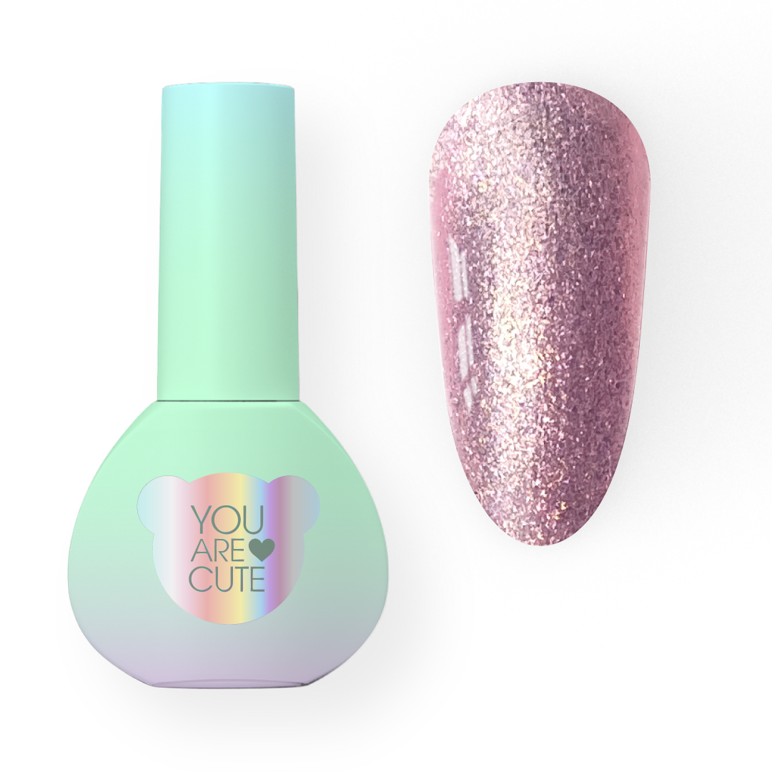 YOUARECUTE Color 108 – Verniz gel com purpurinas rosa-claro 5 ml