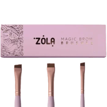 ZOLA Conjunto de pincéis para sobrancelhas e pestanas – Rosa claro