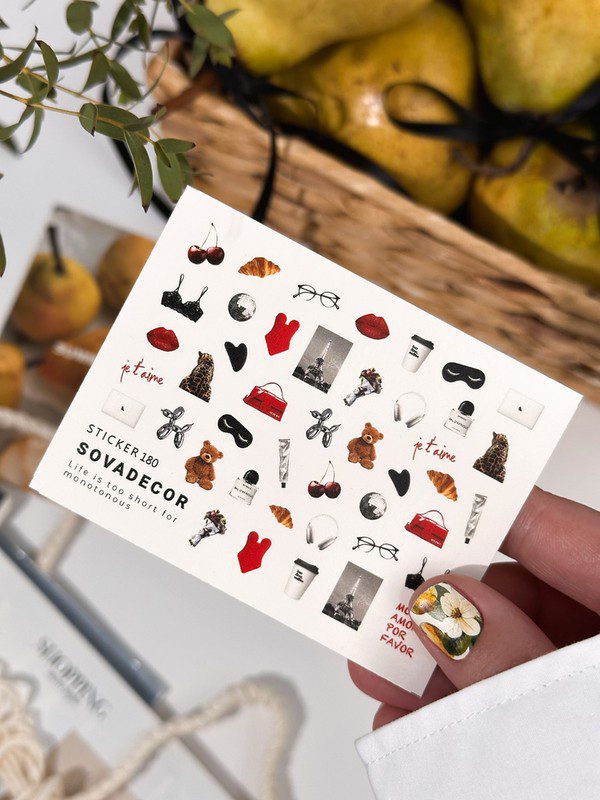 Autocolantes de água para unhas SOVADECOR 180