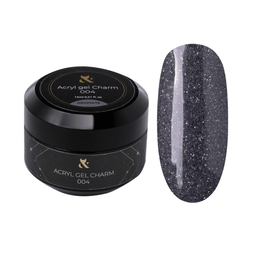 F.O.X Acryl Gel Charm Graphite 004 - acrigel com brilho, 15 ml