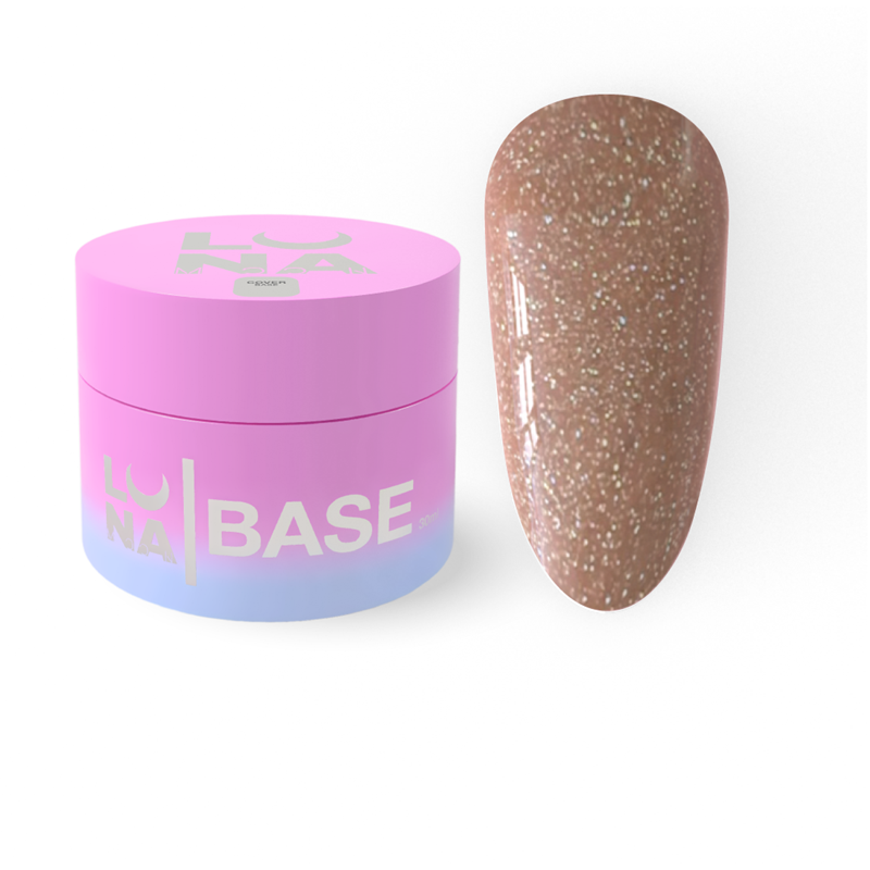 LUNAmoon Cover Base 09, 30 ml – base bege com shimmer