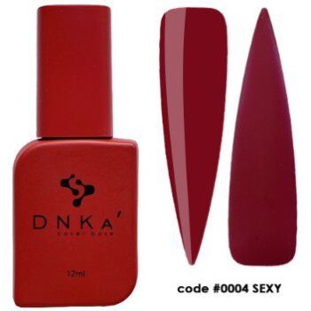 DNKa’ Cover Base 0004 Sexy, 12 ml – vermelho semi-transparente