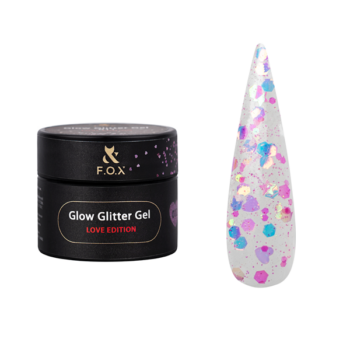 F.O.X Glow Glitter Gel Love Edition 012, 5 ml – gel com corações