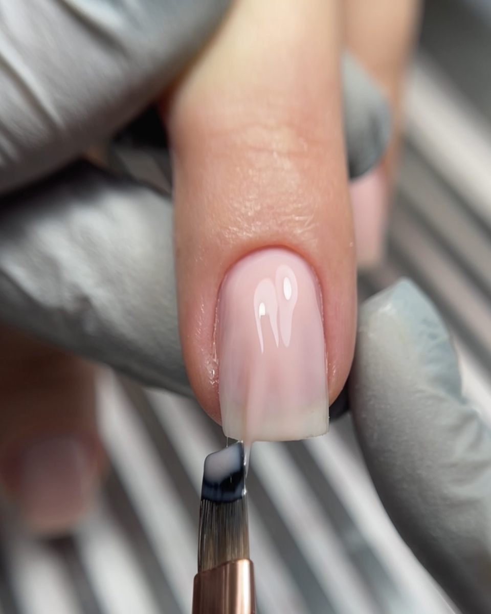 DARK pincel duplo bege (liner 11 mm + gel plano quadrado 9 mm) - Image 3