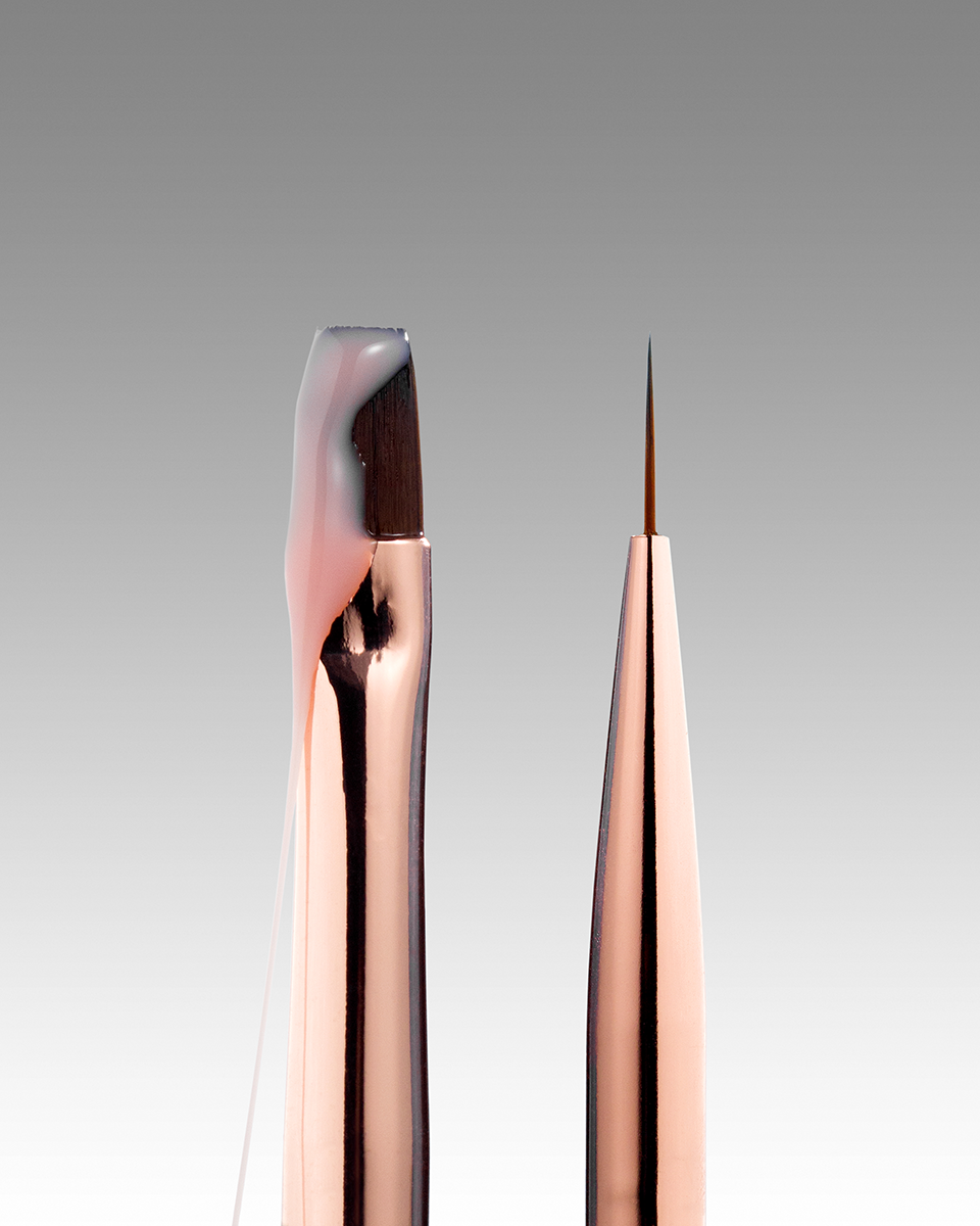 DARK pincel duplo bege (liner 11 mm + gel plano quadrado 9 mm) - Image 2