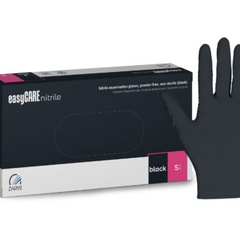 Luvas de nitrilo easyCARE pretas sem pó – S