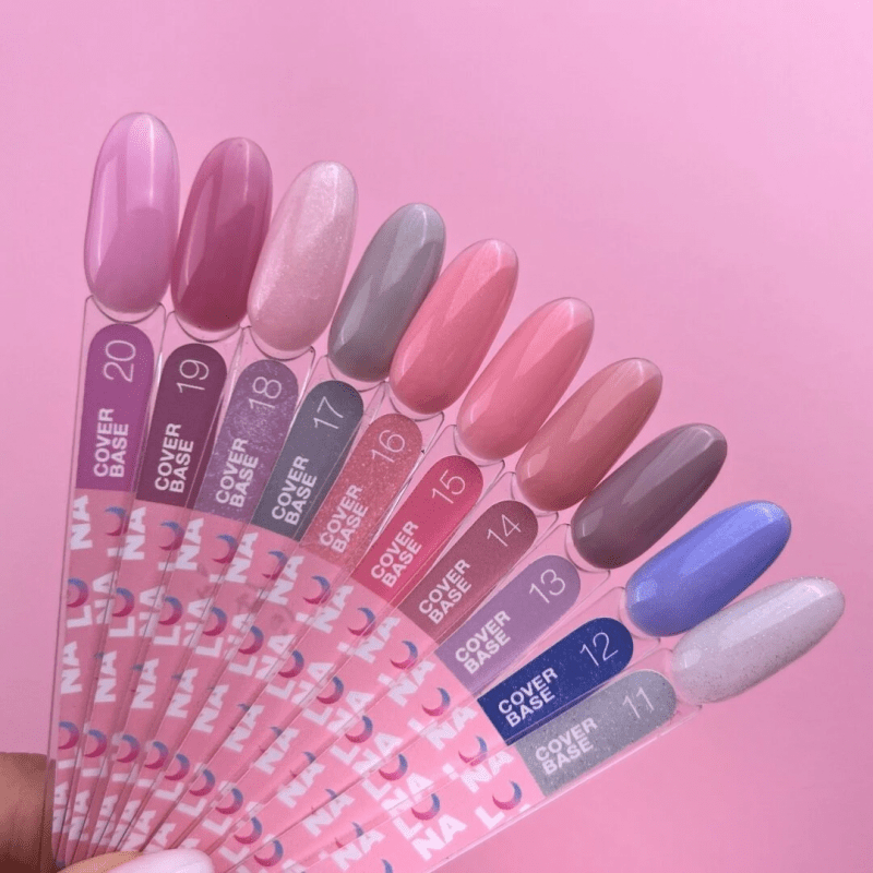 Base de Verniz de Gel Luna Cover Base 18, 13 ml – rosa com glitter fino - Image 3