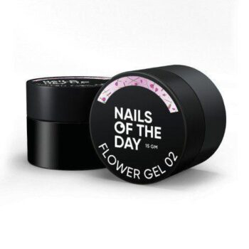 NAILSOFTHEDAY Flower Gel 02 – rosa com flores, 15 ml