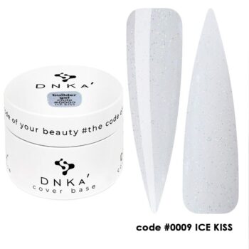 DNKa’ Builder Gel #0009 Ice Kiss, 30 ml – gel leitoso com shimmer