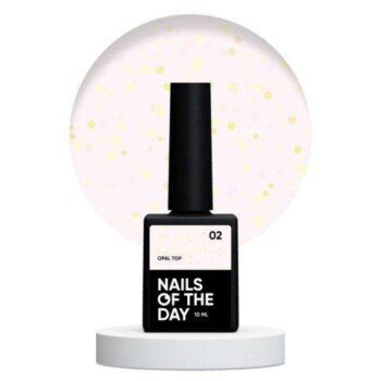 NAILSOFTHEDAY Opal Top 02 leitoso com glitter, 10 ml