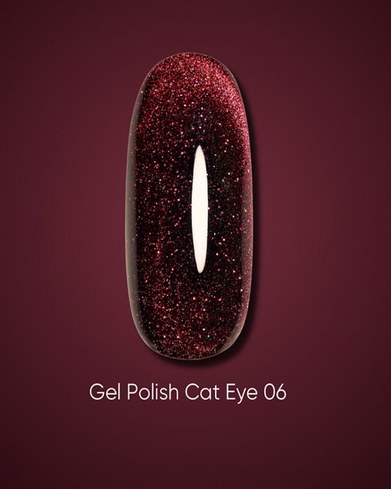 DARK Gel Polish Cat Eye 06 – verniz gel olho de gato bordo, 10 ml