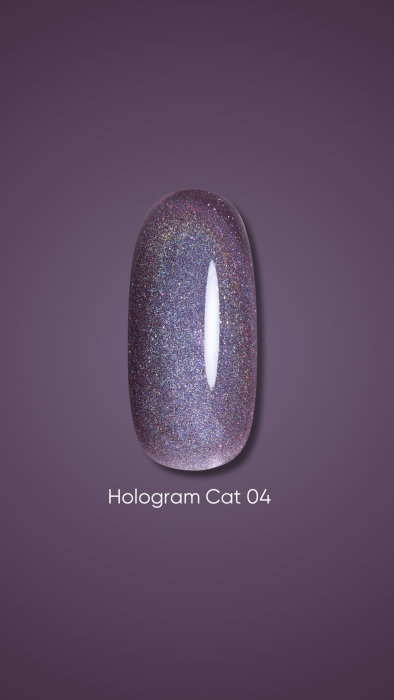 Dark gel polish Hologram cat 04, 6 ml