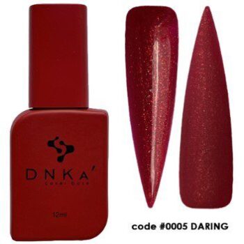 DNKa’ Cover Base 0005 Daring, 12 ml – base bordô com brilho
