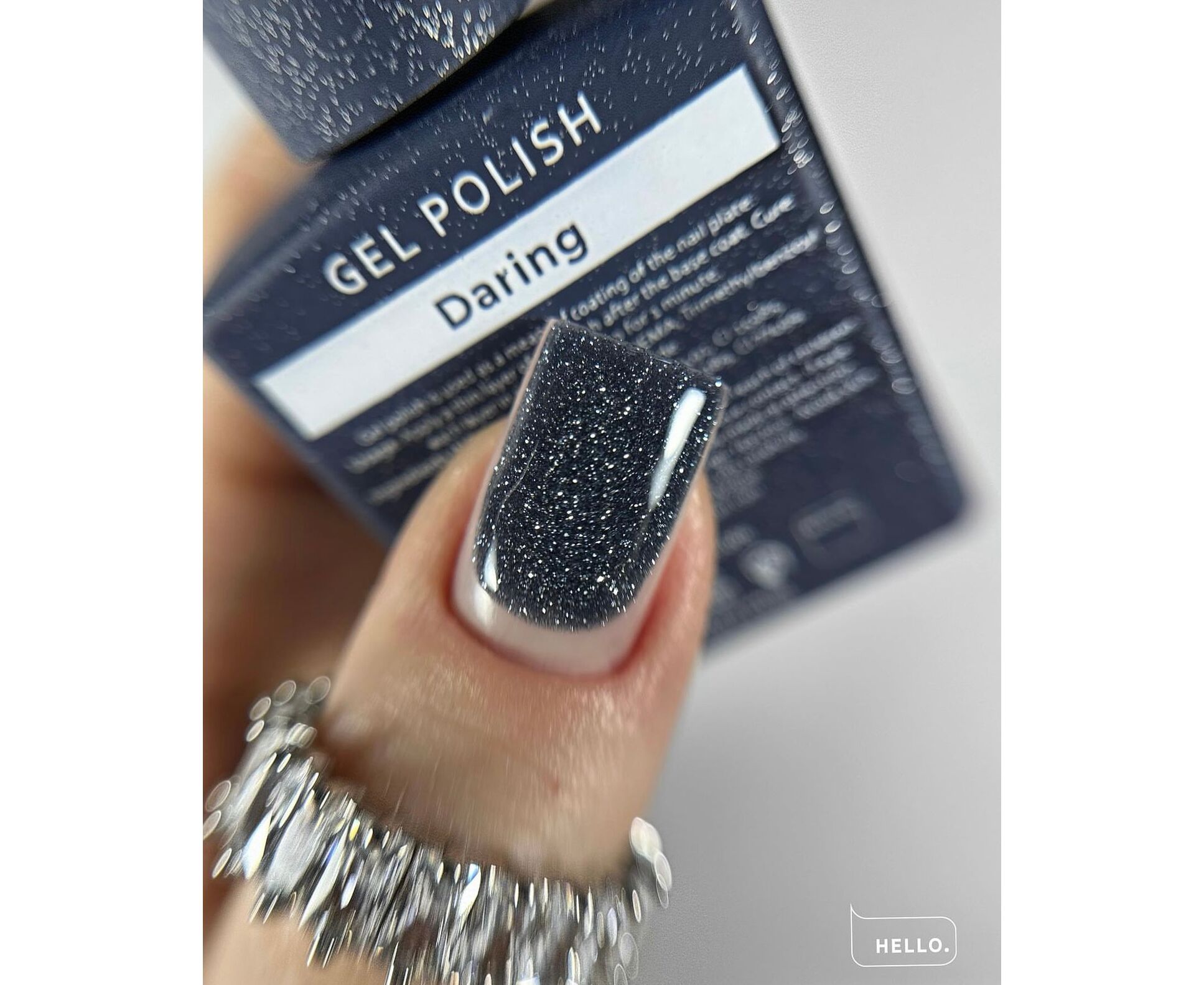 HEYLOVE Gel Polish Daring, 15 ml – azul-marinho com efeito flash - Image 2