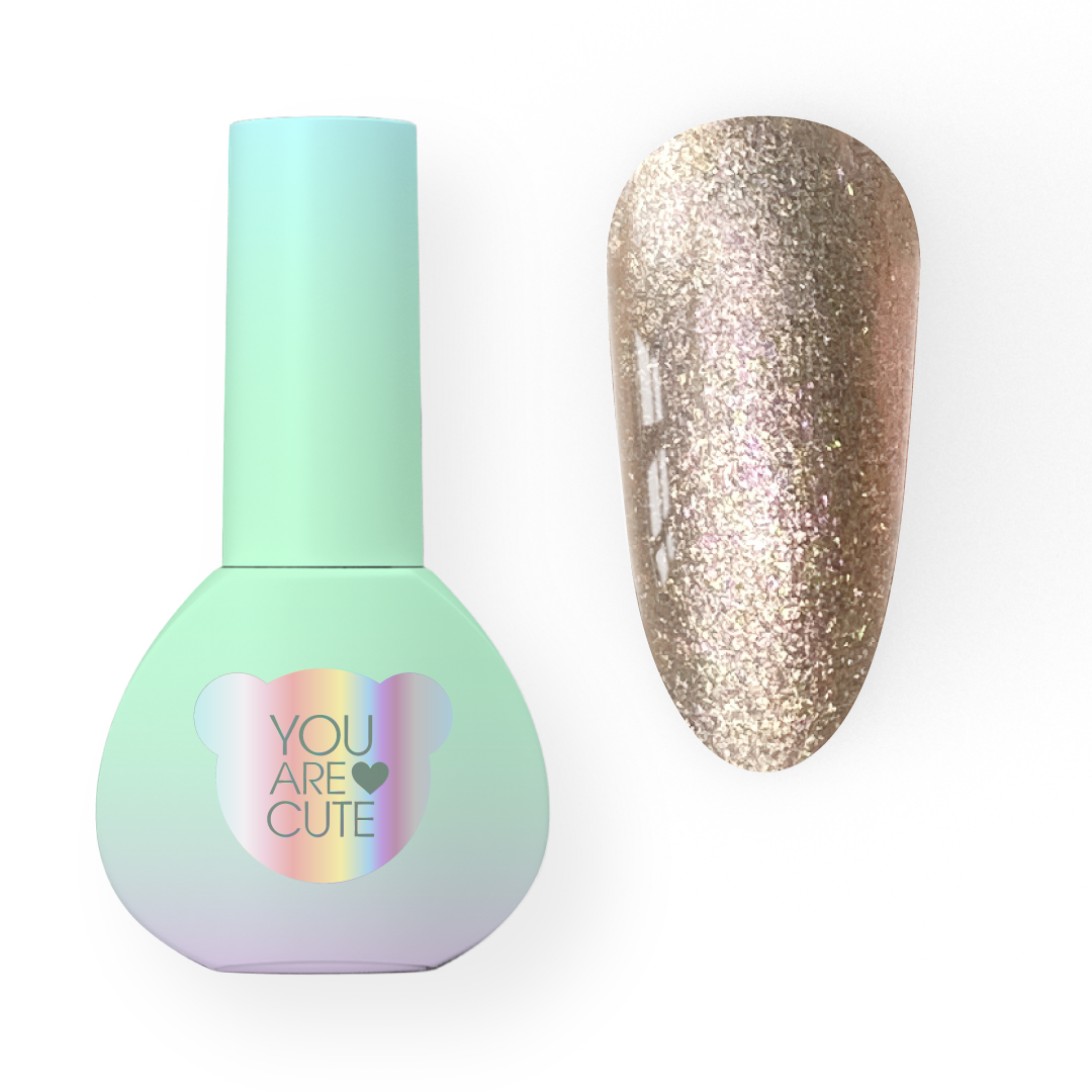 YOUARECUTE Color 110 – Verniz gel com purpurinas dourado 5 ml