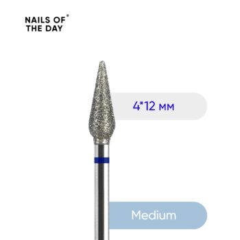 Broca diamantada NAILSOFTHEDAY – gota azul 4 × 12 mm