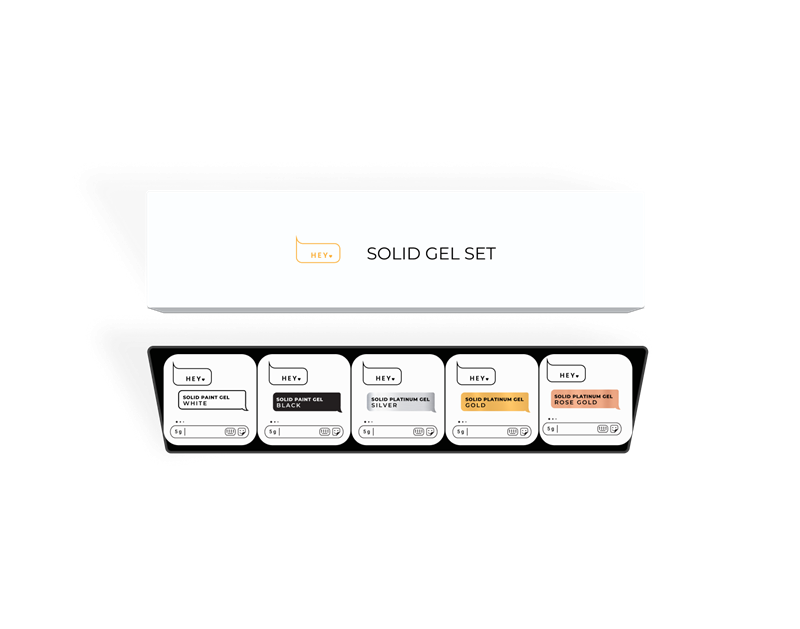 HEYLOVE Solid Gel Set – conjunto de gel sólido para nail art 5×5 g