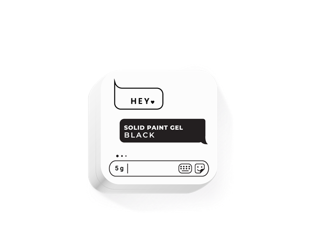 HEYLOVE Solid Paint Gel Black 5 g – gel paint preto para nail art e linhas finas
