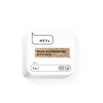 HEYLOVE Solid Platinum Gel Brown 5 g – gel glitter castanho para nail art