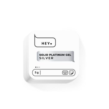 HEYLOVE Solid Platinum Gel Silver 5 g – gel glitter prateado para nail art