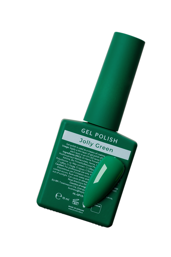 HEYLOVE Gel Polish Jolly Green, 15 ml – verniz gel verde - Image 2