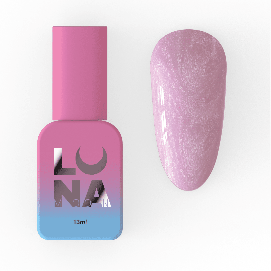 Base de Verniz de Gel Luna Cover Base 18, 13 ml – rosa com glitter fino