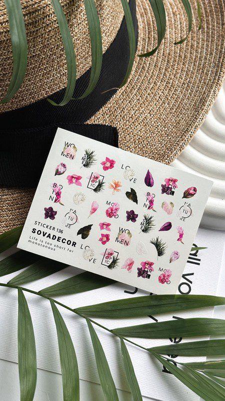 Autocolantes de Água para Unhas SOVADECOR 136