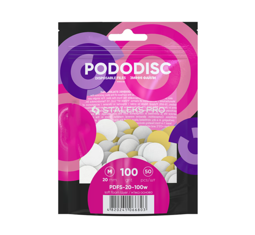 Discos abrasivos STALEKS M PDFS-20-100W (50 un.) com espuma