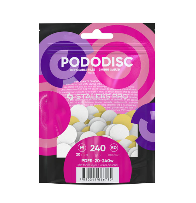 Discos abrasivos STALEKS M PDFS-20-240 (50 un.) com espuma