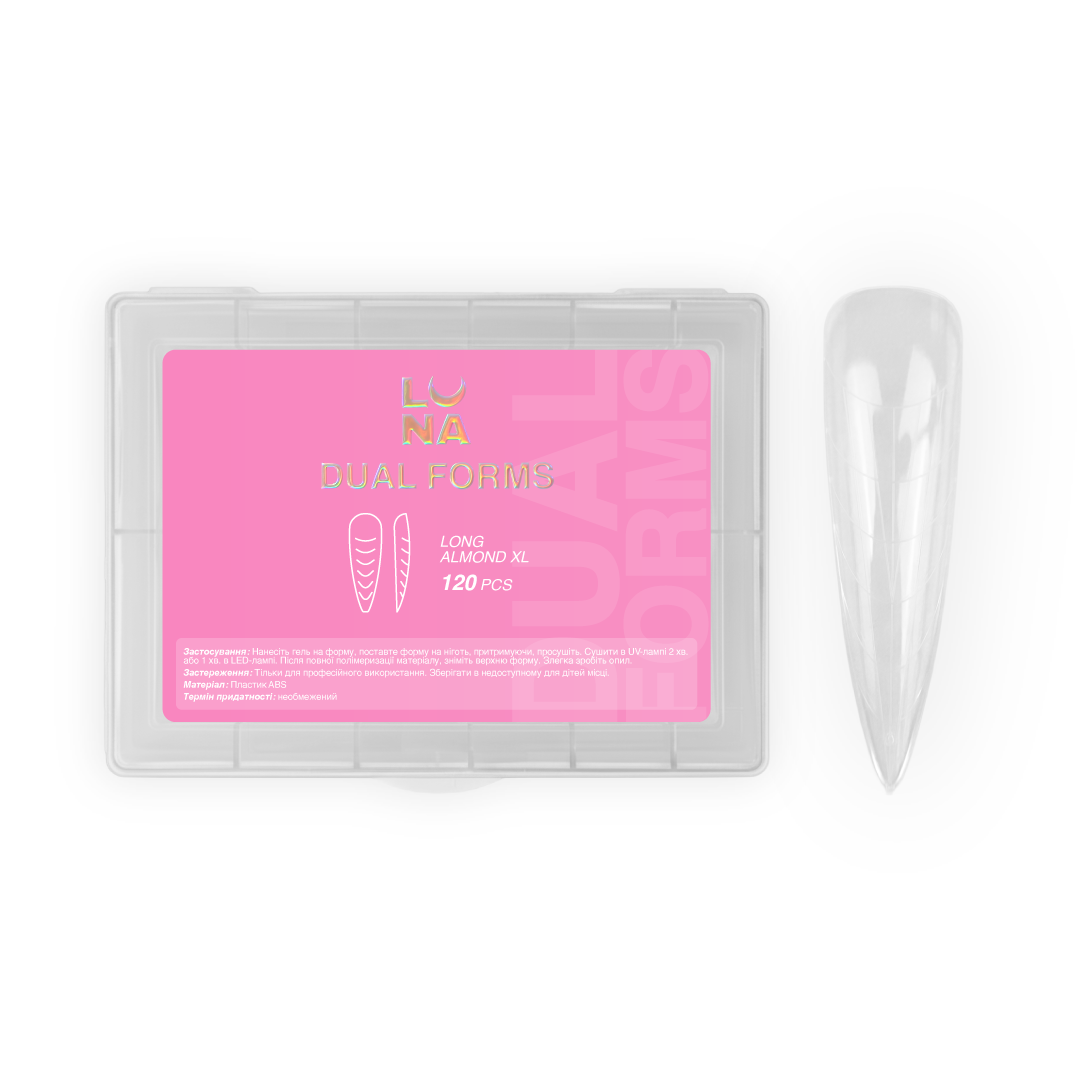 LUNAmoon Dual Forms Long Almond XL, 120 un. – amêndoa longa XL