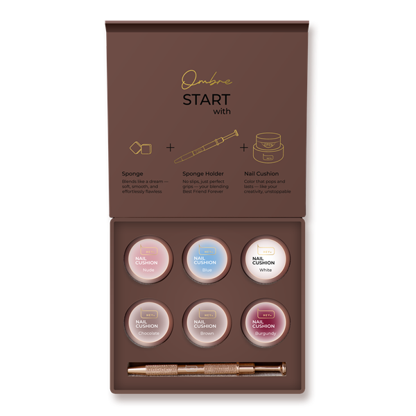 HEYLOVE Nail Cushion Set “BROWN” – conjunto para ombré, 6 un.