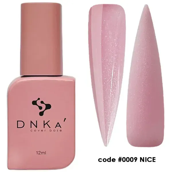 DNKa’ Cover Base 0009 Nice 12 ml – base rosa-claro com partículas